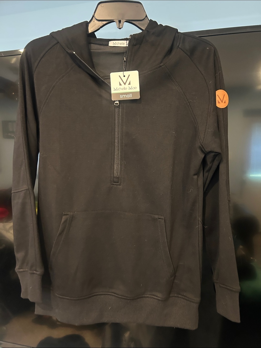 Michelle Mae Black Men's Half-Zip Hoodie Sweater